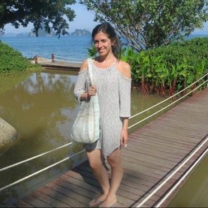 Blue Life knit cold shoulder coverup dress